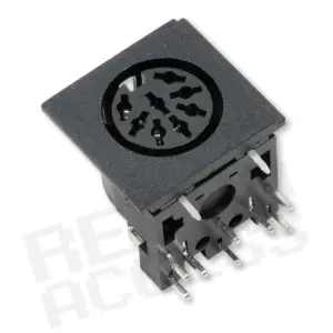 PCB Mount Socket, Female, DIN 8 262° Horizontal, 10mm Ground Spacing