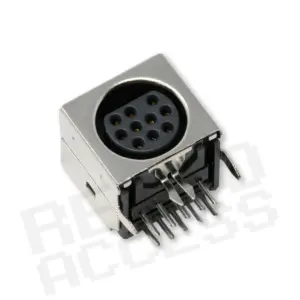 PCB Mount Socket, Female, Mini-DIN 10 Horizontal