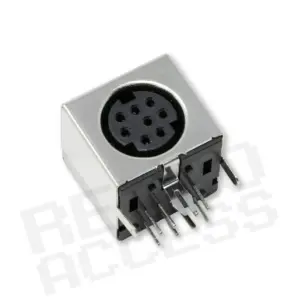PCB Mount Socket, Female, Mini-DIN 8 XRGB Horizontal