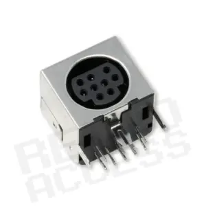 PCB Mount Socket, Female, Mini-DIN 9 Horizontal