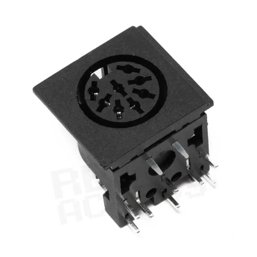 PCB Mount Socket, Female, DIN 8 262° Horizontal, 5mm Ground Spacing