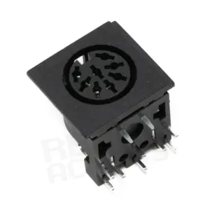 PCB Mount Socket, Female, DIN 8 262° Horizontal, 5mm Ground Spacing
